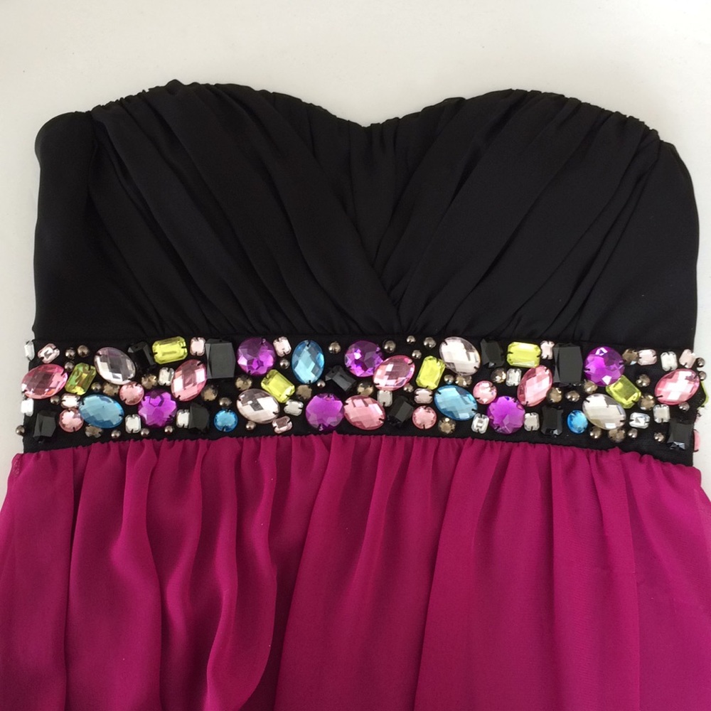 Teeze Me hi-low strapless party dress